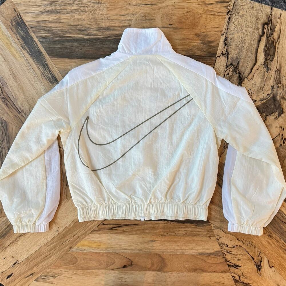 Nike Kids Crop Track Jacket Cream White Girls Youth Medium M FB1267-113